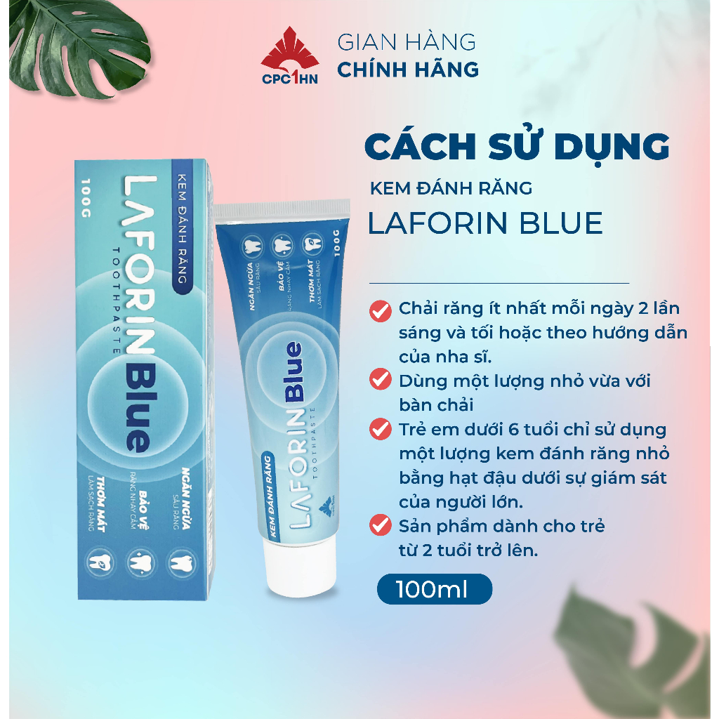 Kem đánh răng Laforin Blue dành cho răng ê buốt, giúp hơi thở thơm mát 100g