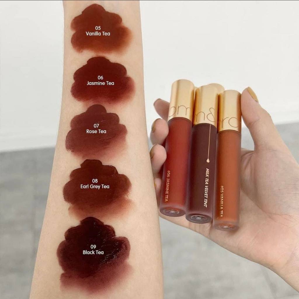 Son Kem Lì Romand Milk Tea Velvet Tint 4.4g Mịn Mượt Như Nhung 02 03 07 08 09chocolate tea Earl Grey Tea