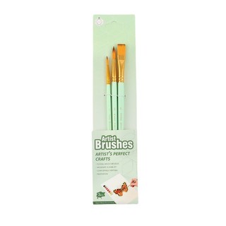 Bộ 3 cọ vẽ cơ bản keep smiling xanh mint pastel