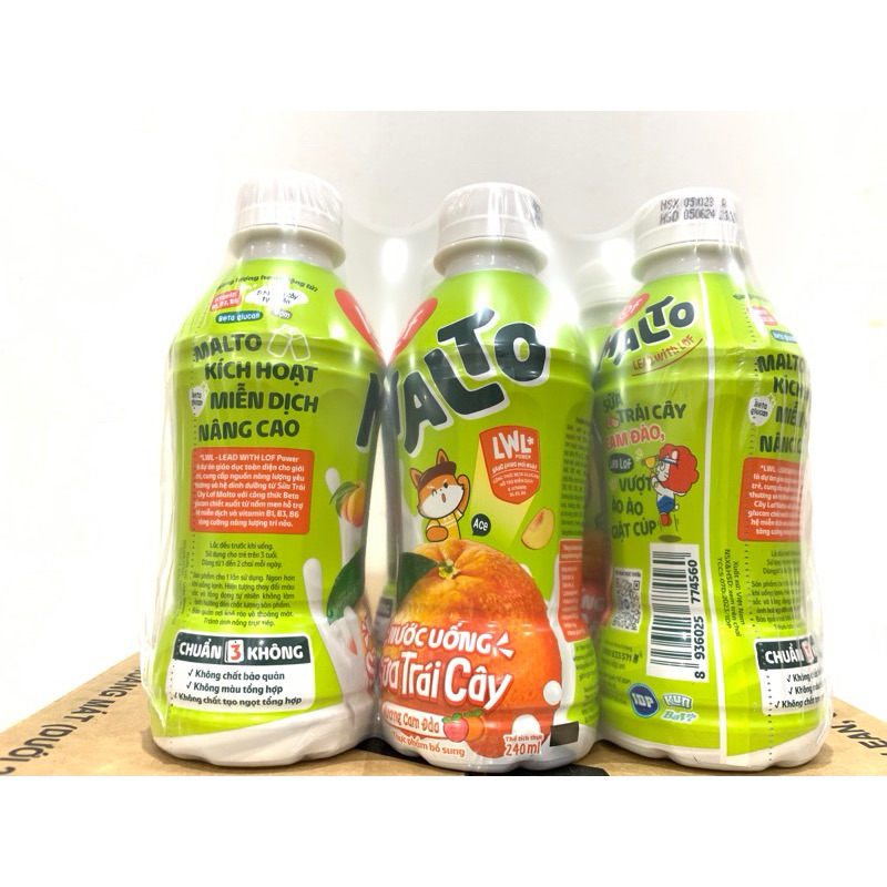 Lốc 6 chai sữa trái cây Lof malto 250ml/chai