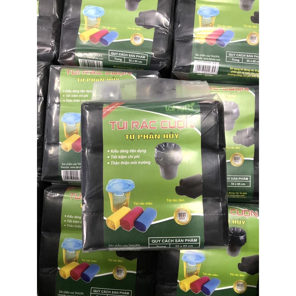 Túi đựng rác tưh phân hủy bao rác đen đựng đồ đa năng 55*65 cm
