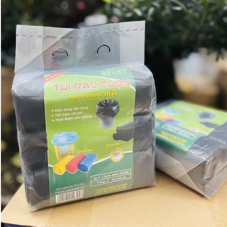 Túi đựng rác tưh phân hủy bao rác đen đựng đồ đa năng 55*65 cm