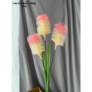 Hoa Giả 🌺 Cành Lau Lụa 3 Nhánh Dài