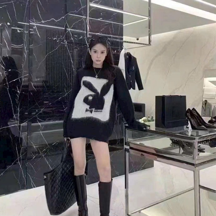 Áo Sweater Len Nam Hình Thêu Thỏ Lông Siêu Nét - Áo Len Nam Nữ Hình Thêu Thỏ Lông Cao Cấp