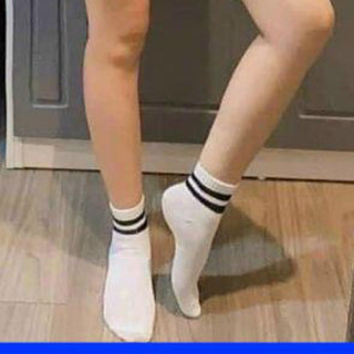 Tất cao cổ kẻ viền đen trắng nữ phụ kiện thời trang siêu hót