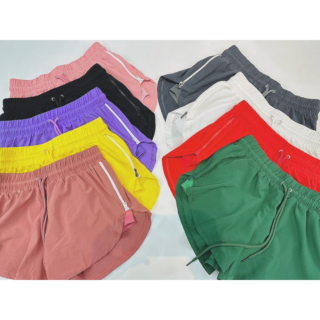 Quần Boxer 2 Lớp Tập Gym Nữ Dây Kéo 2 Bên