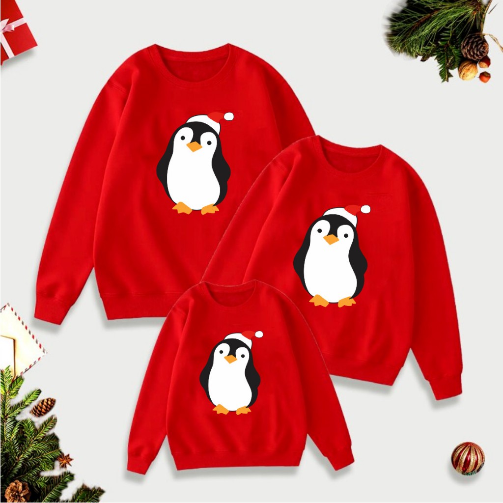 áo sweater cặp đôi NOEN màu đỏ, áo giáng sinh merychirmar, áo noen gia đình 3/4/5 người loai 1