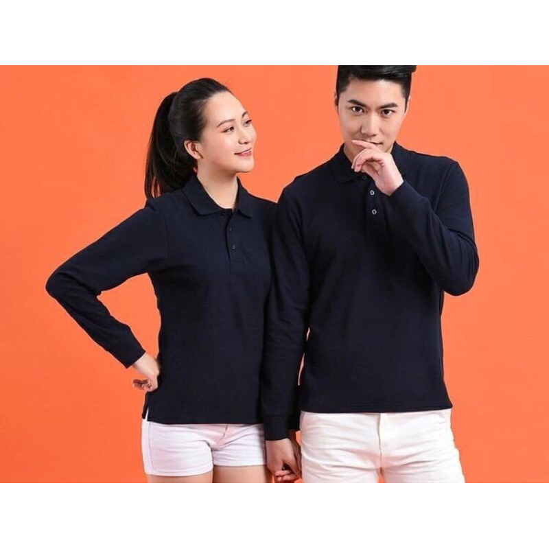 Áo thun tay dài cổ polo mùa đông cotton poly thoáng chất liệu đẹp