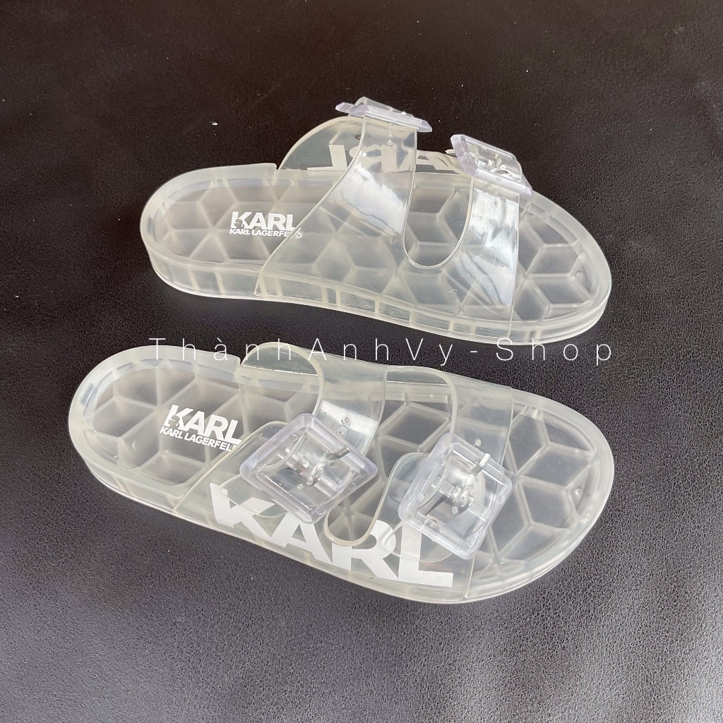 Dép nam KARL nhựa trong quai ngang Cao Cấp HOT TREND 2023