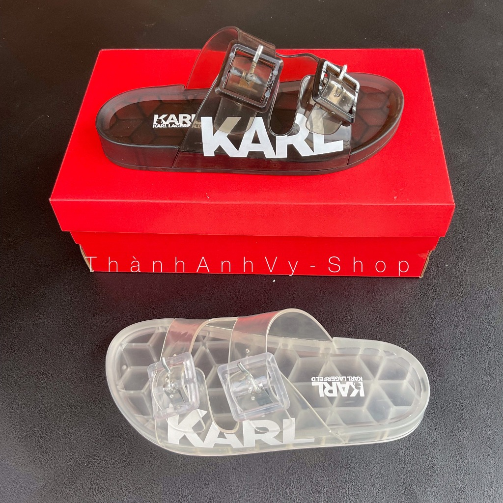 Dép nam KARL nhựa trong quai ngang Cao Cấp HOT TREND 2023