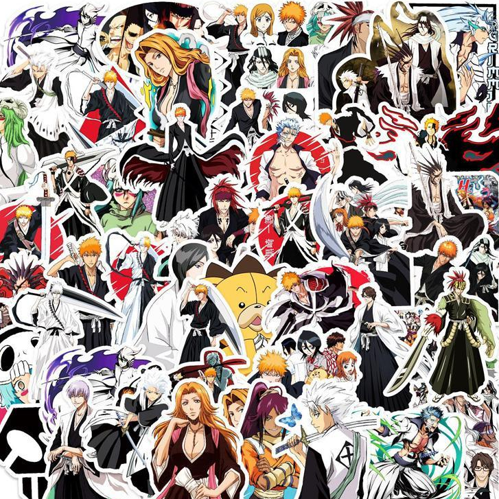 Bộ 102 Hình Dán Sticker Anime Manga BLEACH Nhiều Nhân Vật Cập Nhật Mẫu Mới Không Trùng Trang Trí Chống Nước