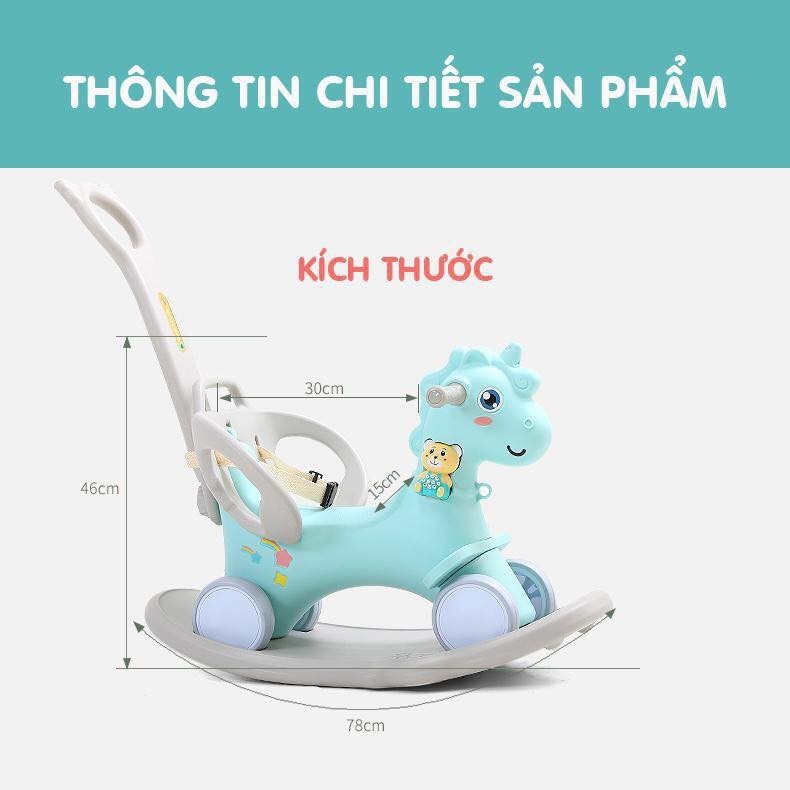Ngựa Bập Bênh Đa Năng Minamino Kiêm Chòi Chân Xe Đẩy Có Nhạc Cho Bé Chính Hãng