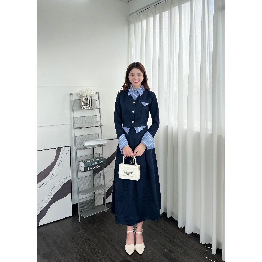 Set bộ phối chân váy li 2 lớp Hari GenZ 1320 P13K20