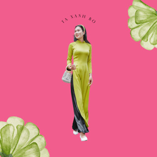 Áo Dài Truyền Thống , Áo Dài Thụy Anh Xanh Cốm ( Áo Dài Thiết Kế Du Yên)