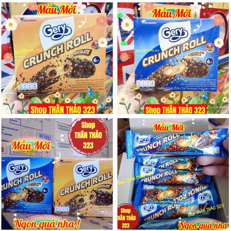 Mẫu Mới- Bánh Gery Crunch Roll Cuốn Sôcôla Indonesia 🇮🇩