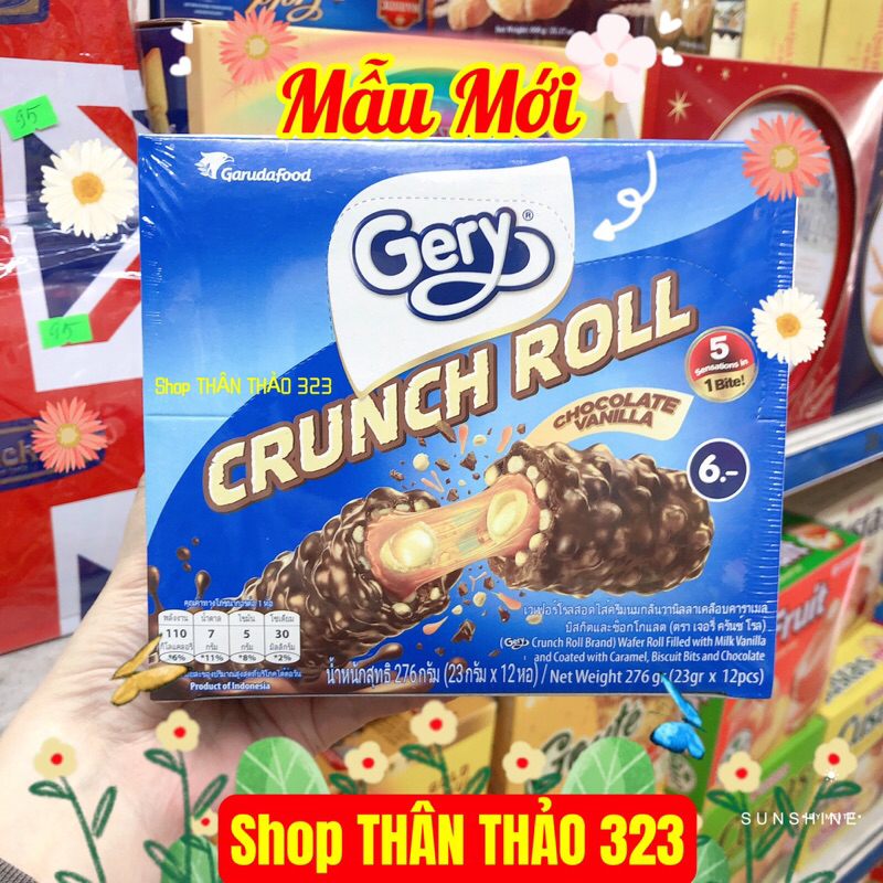 Mẫu Mới- Bánh Gery Crunch Roll Cuốn Sôcôla Indonesia 🇮🇩