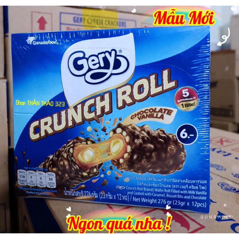 Mẫu Mới- Bánh Gery Crunch Roll Cuốn Sôcôla Indonesia 🇮🇩