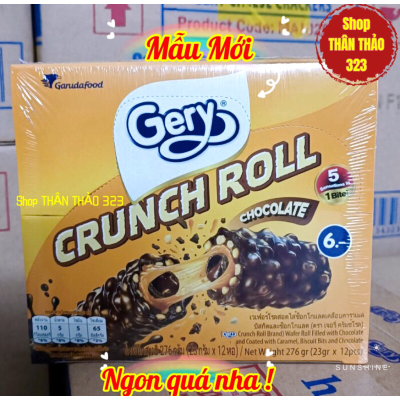 Mẫu Mới- Bánh Gery Crunch Roll Cuốn Sôcôla Indonesia 🇮🇩