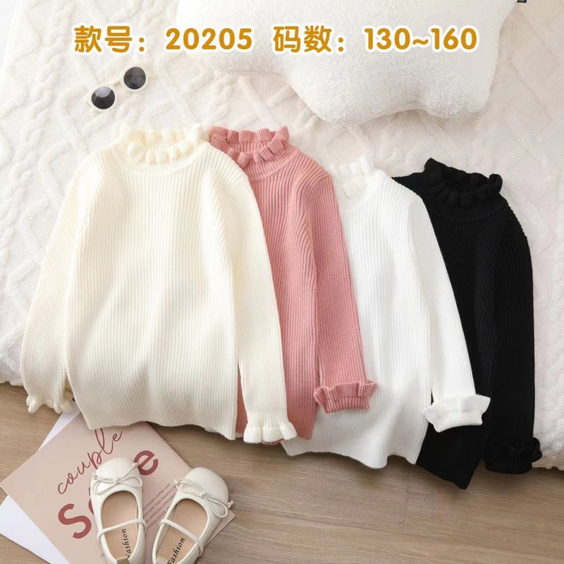 Áo Len Tăm cổ bèo mix cả thế giới cho bé gái hàng Quảng Châu size 8-40kg