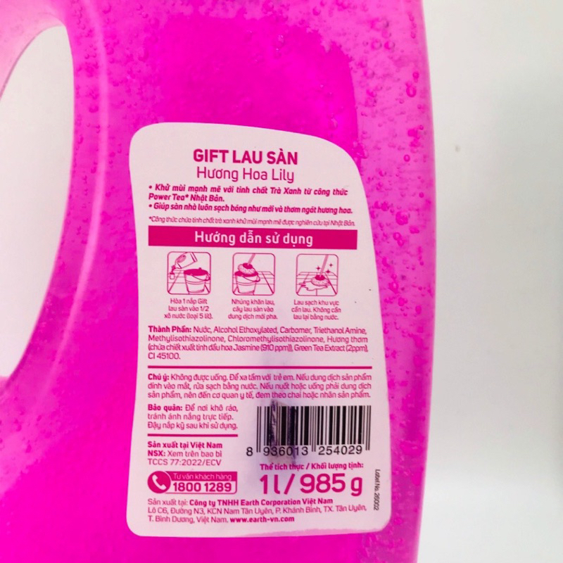 Nước Lau Sàn Gift Đậm Đặc Chai 1L hương lily