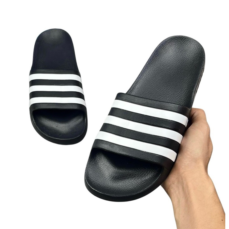 Dép đúc Adidas nam siêu nhẹ, dép đúc das đế cao su non 3 sọc thể thao chống nước, chống hôi chân