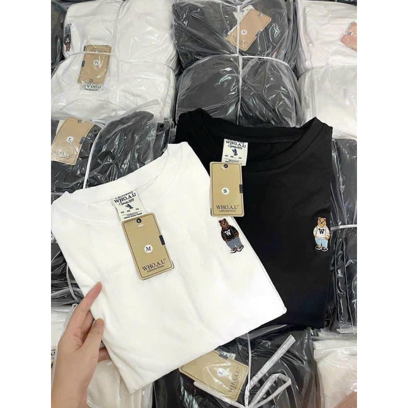 Áo thun tay dài unisex thêu gấu