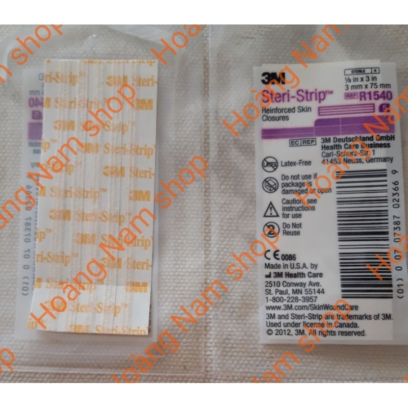⚛ R1540 BĂNG DÍNH Y TẾ THAY CHỈ KHÂU DA 3M™ STERI-STRIP™ 1/8 IN X 3 IN