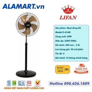 Bán sỉ quạt đứng lifan đ-616n động cơ dây đồng hoạt động êm ái
