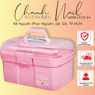 Cốp Nhựa Đựng Đồ Nail & Mi, Cốp Nhựa To Vừa Máy Hơ SUN5 Chanh Nail