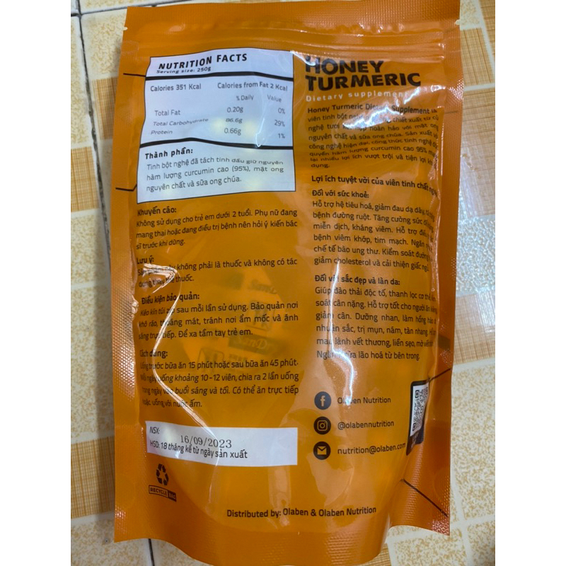 Viên Tinh nghệ mật ông sữa chúa 250gr