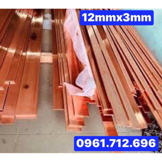 Đồng thanh cái đỏ 12mm x3mm chiều dài 1m