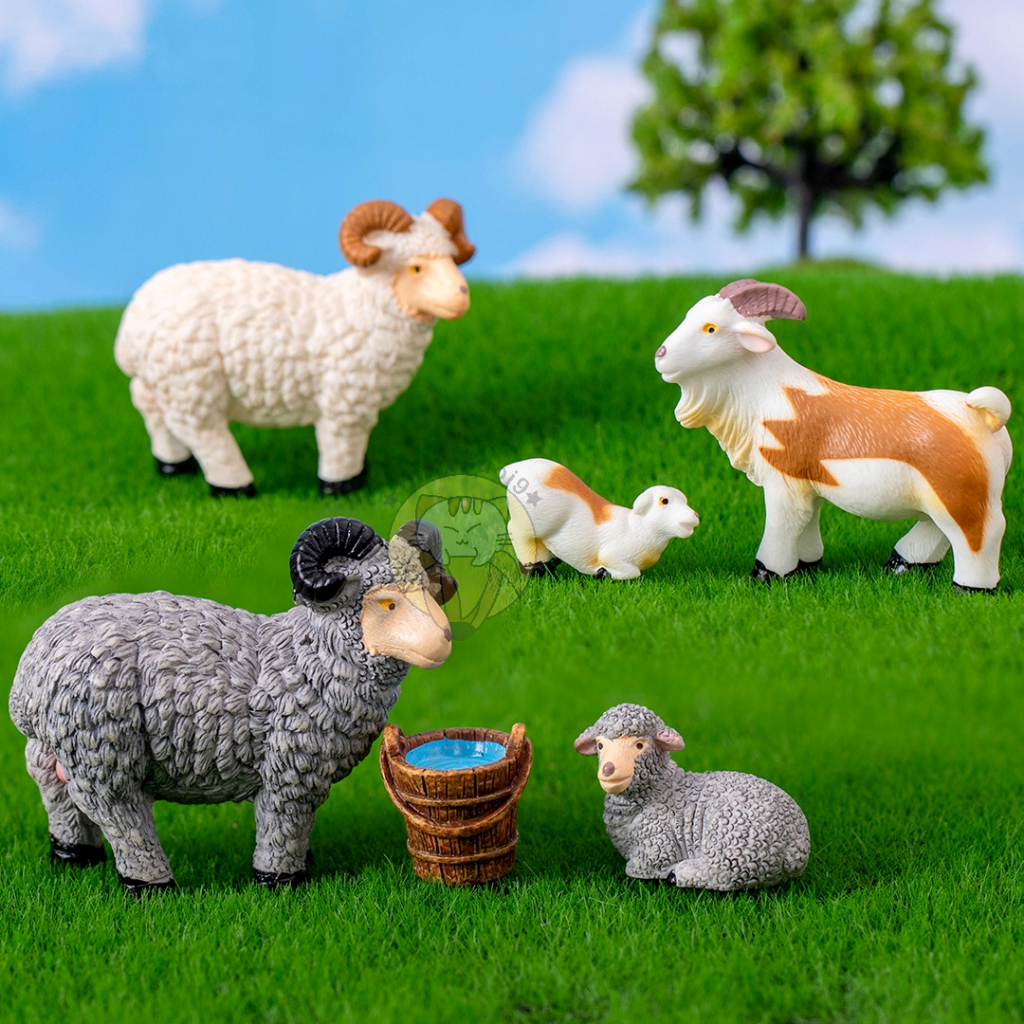 Mô hình dê cừu trang trí tiểu cảnh, bonsai, nhà búp bê, sa bàn, terarrium, DIY