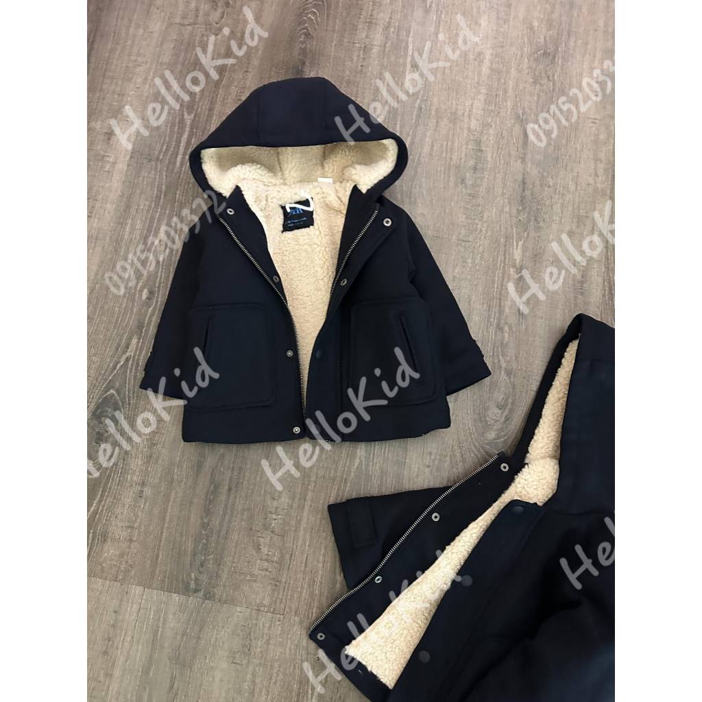 Áo khoác dạ lót lông zxr bé trai & bé gái
