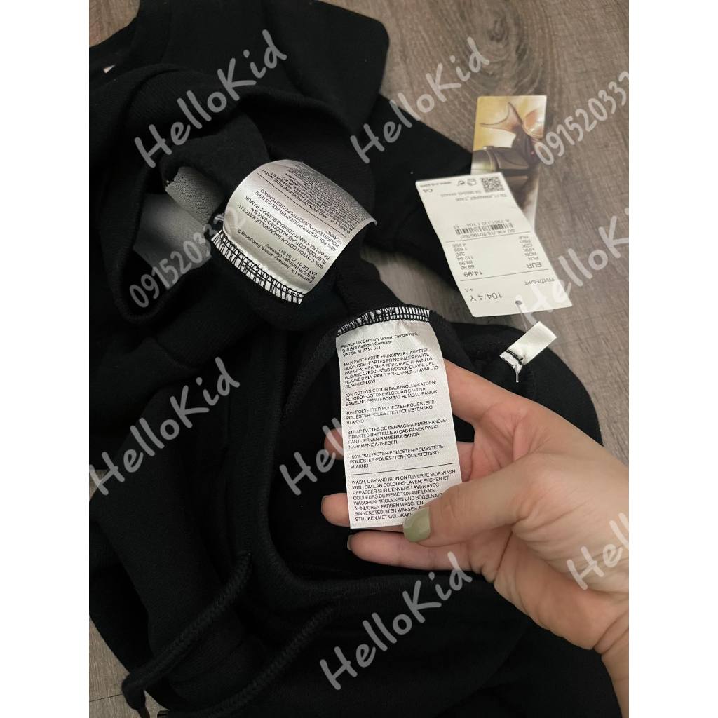 Bộ người sắt sequin đen viền cho bé