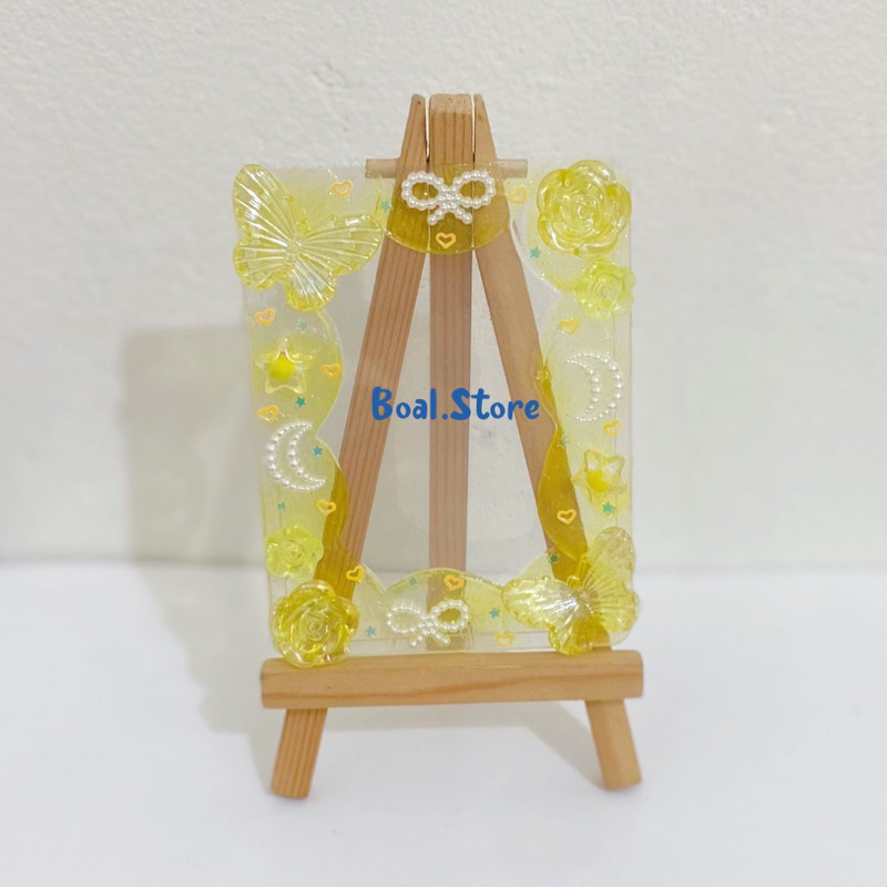 Toploader decor kem thạch vàng mix charm