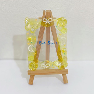 Toploader decor kem thạch vàng mix charm