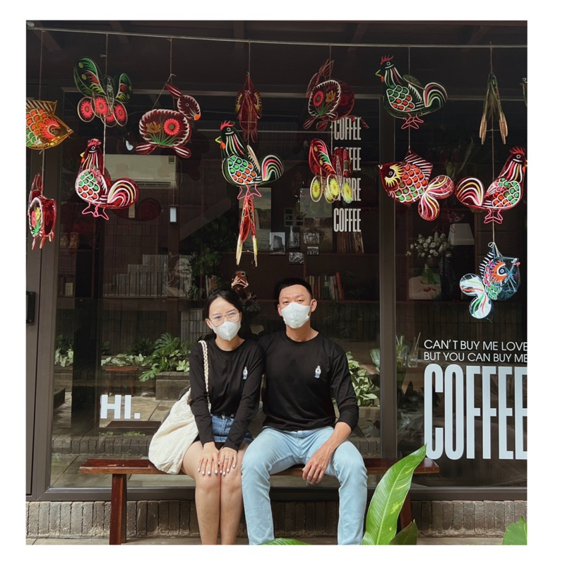 Áo thun tay dài unisex thêu gấu