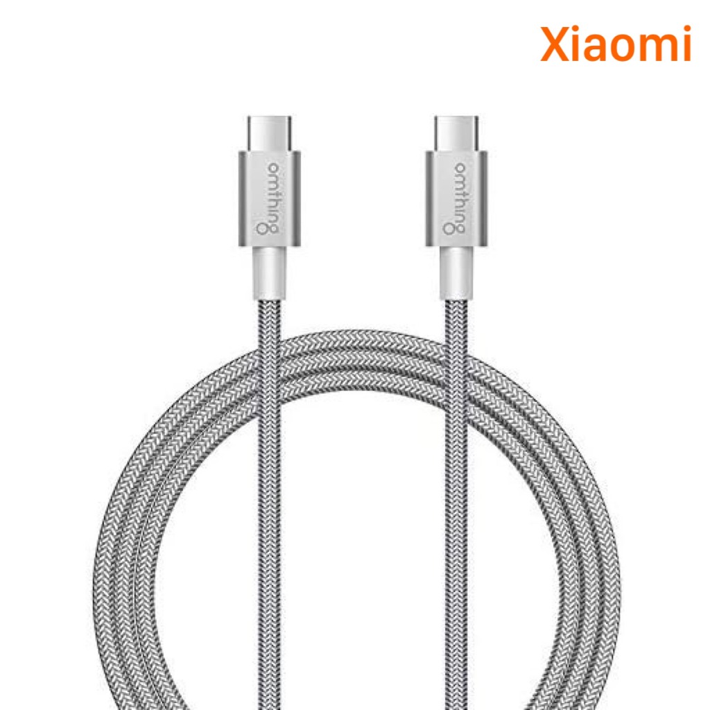 Dây Sạc Nhanh Xiaomi Omthing POD002 - C to C - 100W - 5A - Chip E Marker -USB 3.1 Gen 2 - 10Gbps - Bọc Dù - Dài 2M.