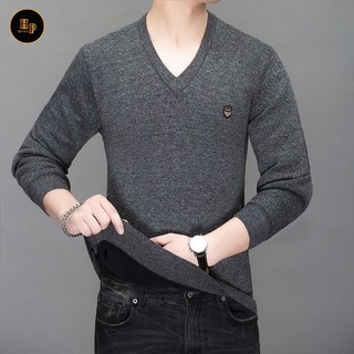 Áo len nam trung niên, áo len cổ tim trung tuổi cho bố, áo len lót nỉ ấm