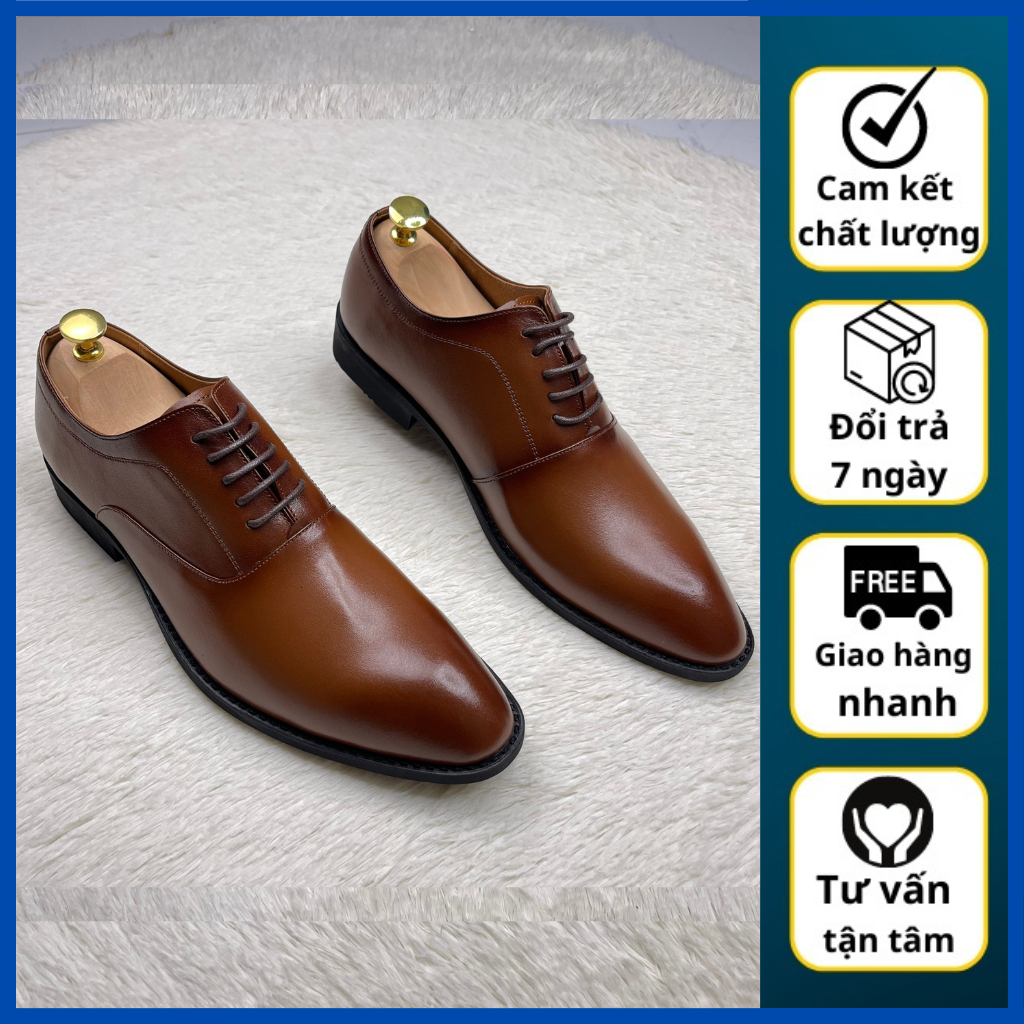 Giày tây công sở kiểu dáng oxford cổ điển da bò nguyên tấm - sang trọng ( TD LUXURY )