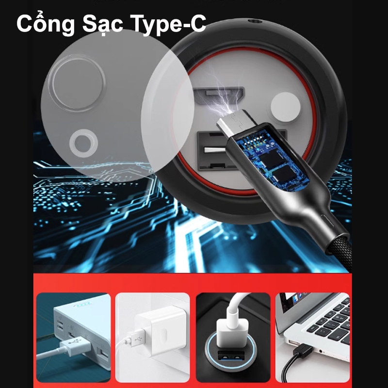 Đèn Pin Cầm Tay Chống Thấm Nước. Loại Đèn Pin Sạc Trực Tiếp. Pin Lithium 2600mAh. Đèn Dài 41cm