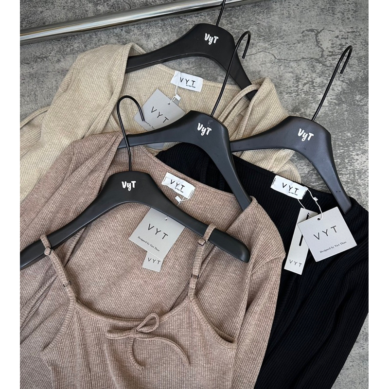 Set tăm 2 dây nơ mix cadigan KAB