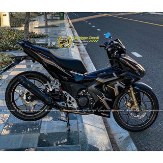 Tem chỉ dán xe winner x v3 màu đen nhám vàng đồng