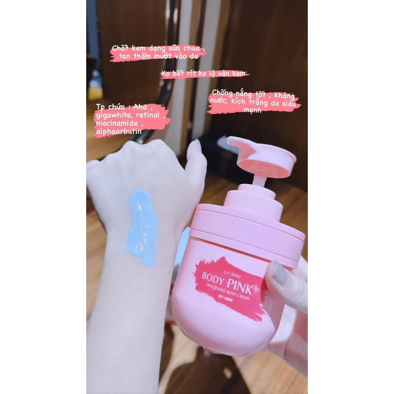 Kem Body Pink LH Skin 300gr tặng sữa tắm 100ml Chính Hãng