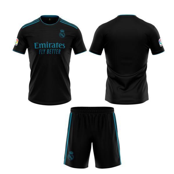 Áo bóng đá Real đen giải 2023-2024 - bộ thể thao vải thun lạnh