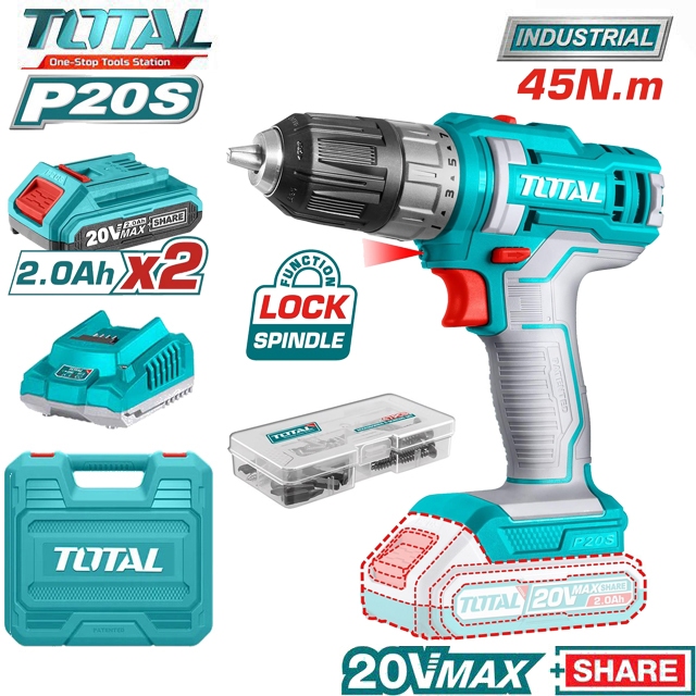 Máy khoan vặn vít dùng pin 20V Total TDLI20028/TDLI200528 ( New 2023 )