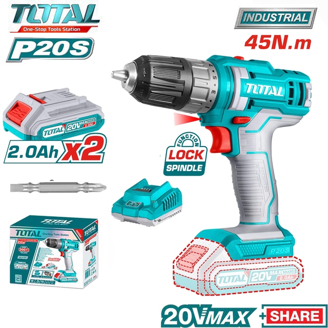 Máy khoan vặn vít dùng pin 20V Total TDLI200518