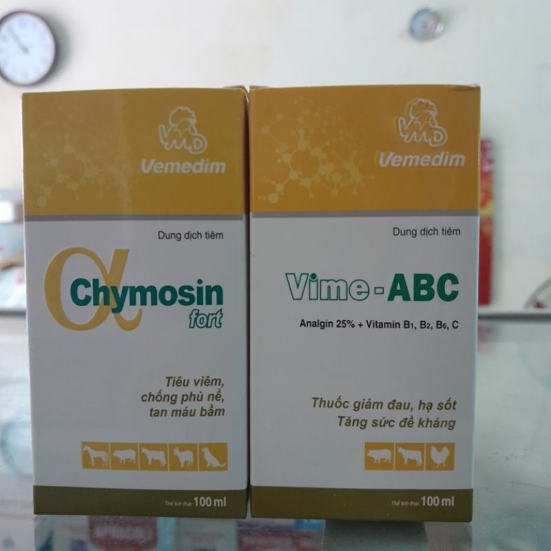Chymosin 100ml và combo gà sau đá, tiêu viêm, tan máu bầm