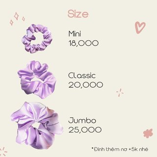 [Handmade] Cột tóc Scrunchies lụa mềm cao cấp, vải bóng đẹp