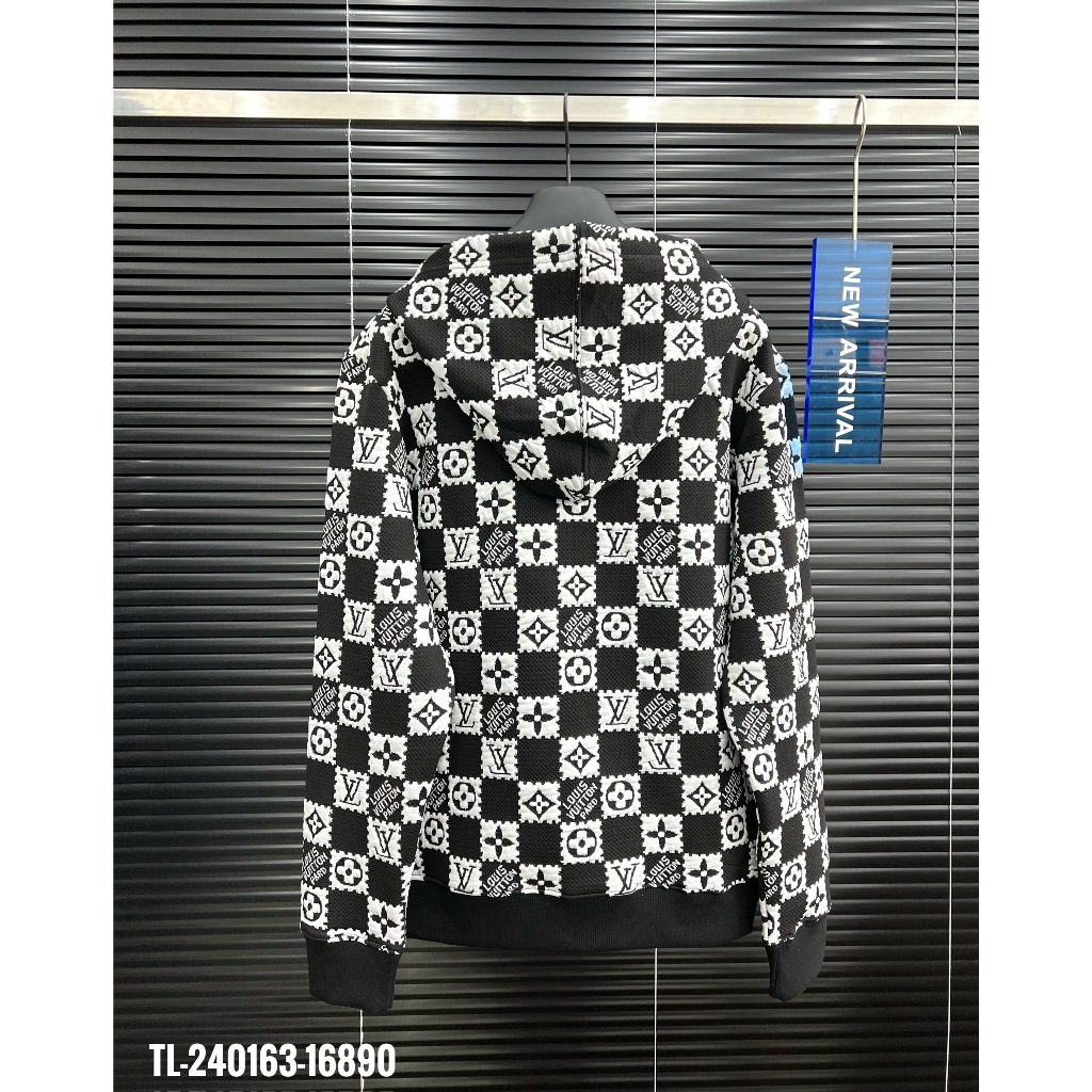 🔥Hot🔥Áo hoodie LV họa tiết caro thiết kế hot trend Nam Nữ Thu Đông 2023